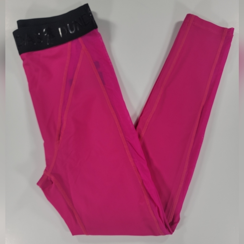DUNDAS Ezra Leggings Hot Pink Mesh Panel Athletic Pants Womens XL Workout Gym